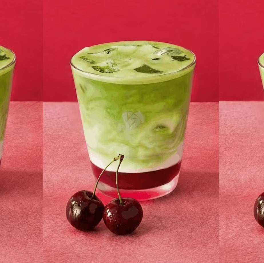 iced cherry matcha
